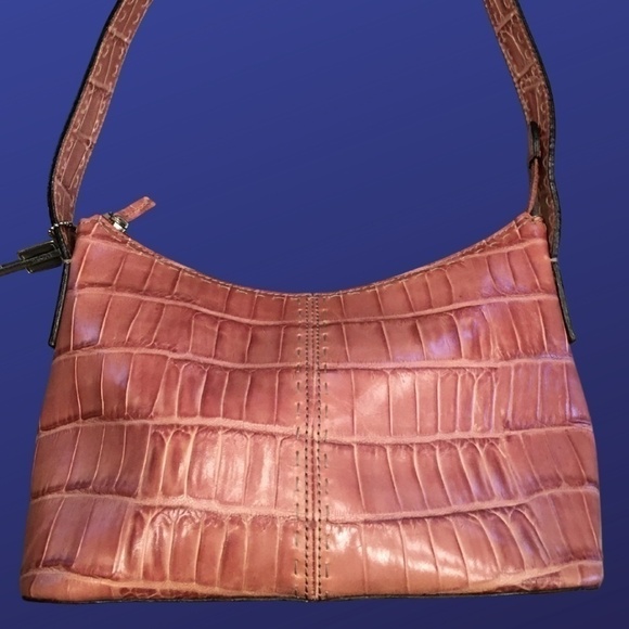 Fossil Handbags - Fossil crocodile embossed leather handbag satchel shoulder bag, rose pink, NWOT